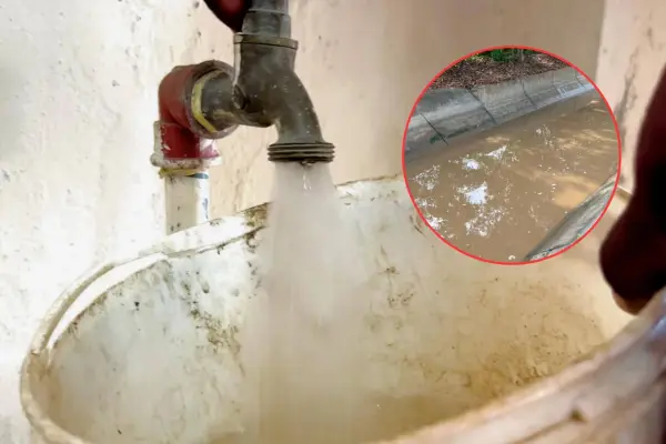 En el círculo, la condición del agua de la captación. ,Cortesía.