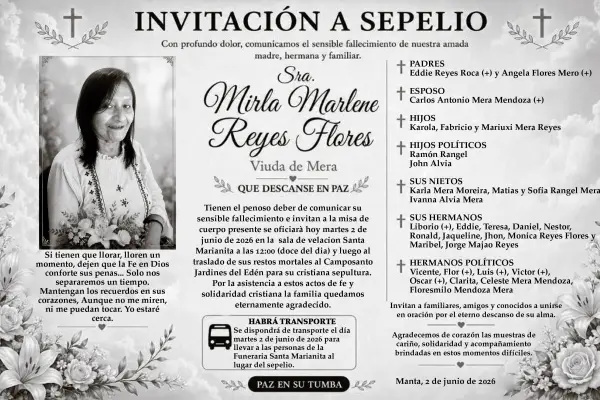 SEPELIO MIRLA MARLENE REYES FLORES ,medios ediasa