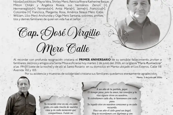 MISA JOSE VIRGILIO MERO CALLE ,medios ediasa