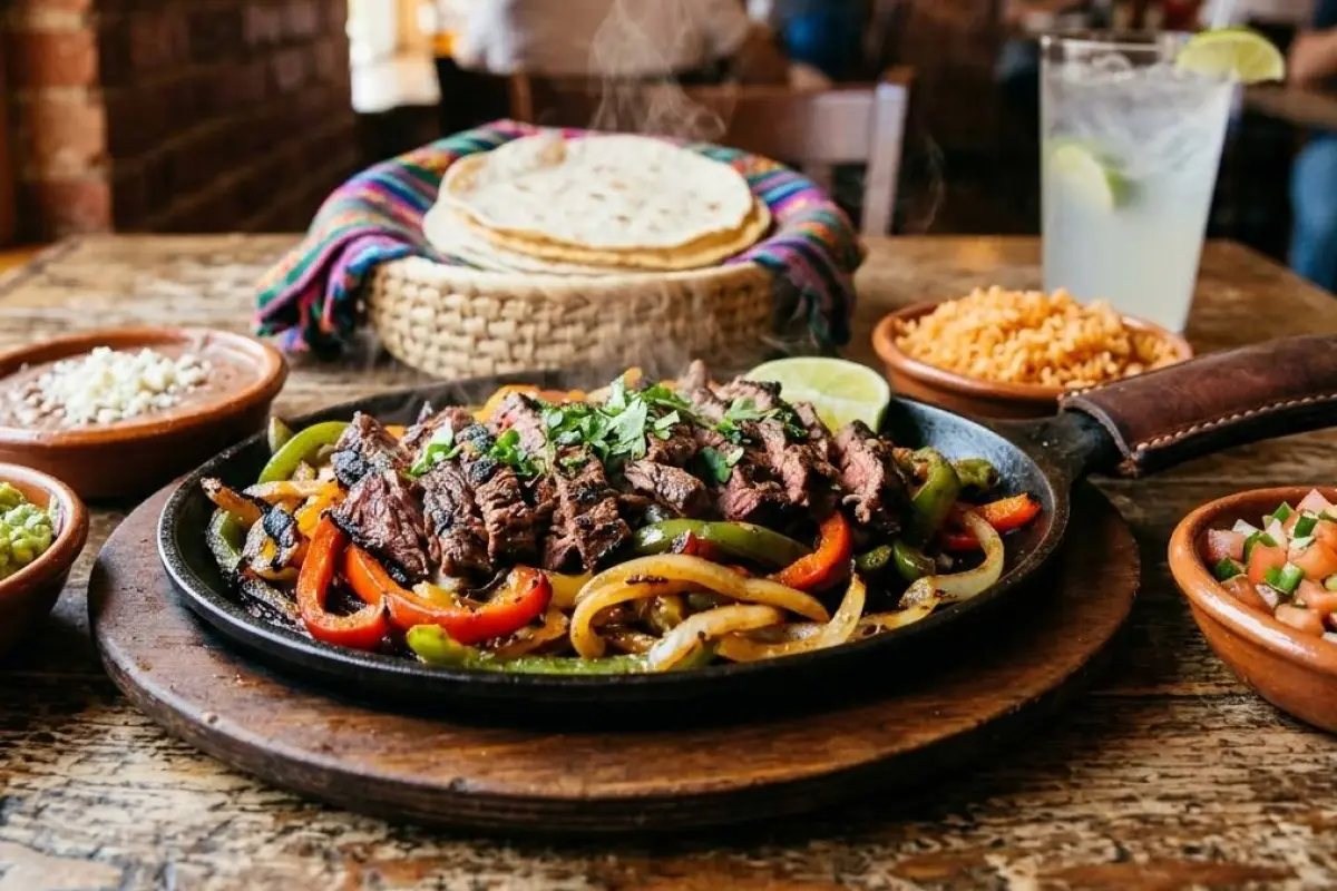 Las fajitas de res son parte de la cocina tex-mex.