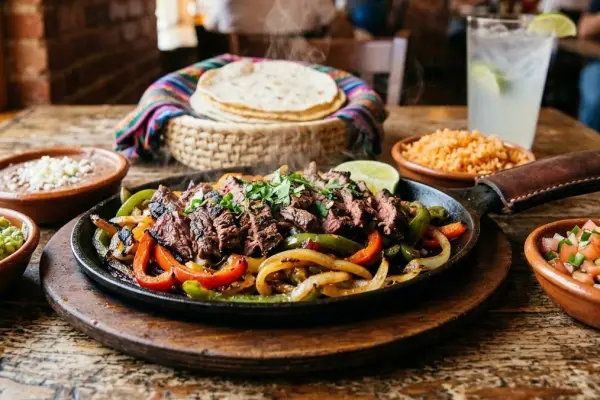 Las fajitas de res son parte de la cocina tex-mex.