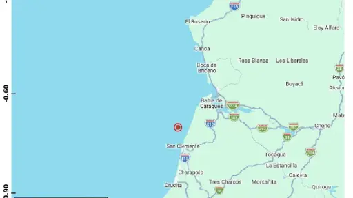 Sismo de 4,1 se registró en Bahía de Caráquez la mañana de este lunes 8 de junio