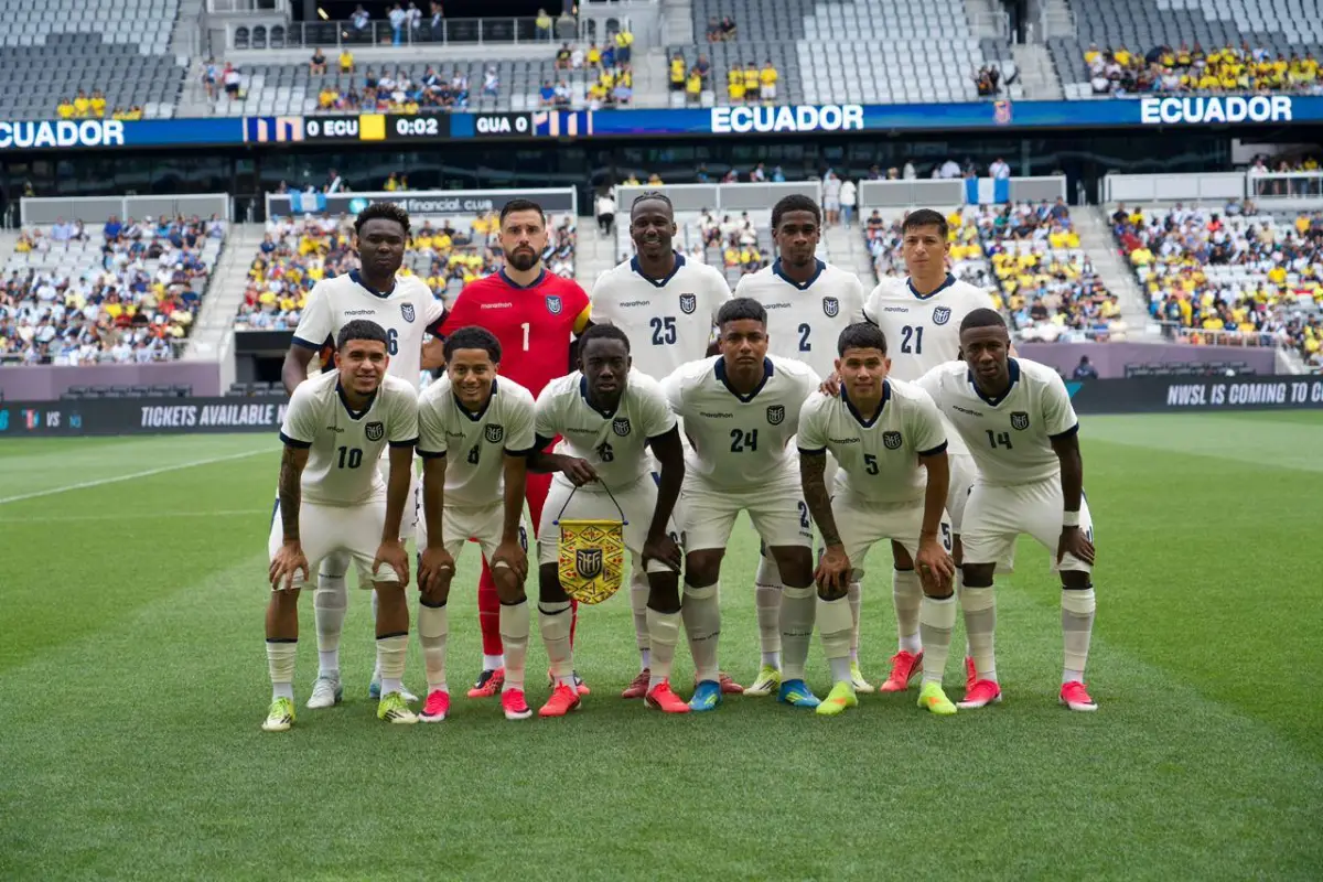 La Selección de Ecuador previo a su partido con Guatemala.