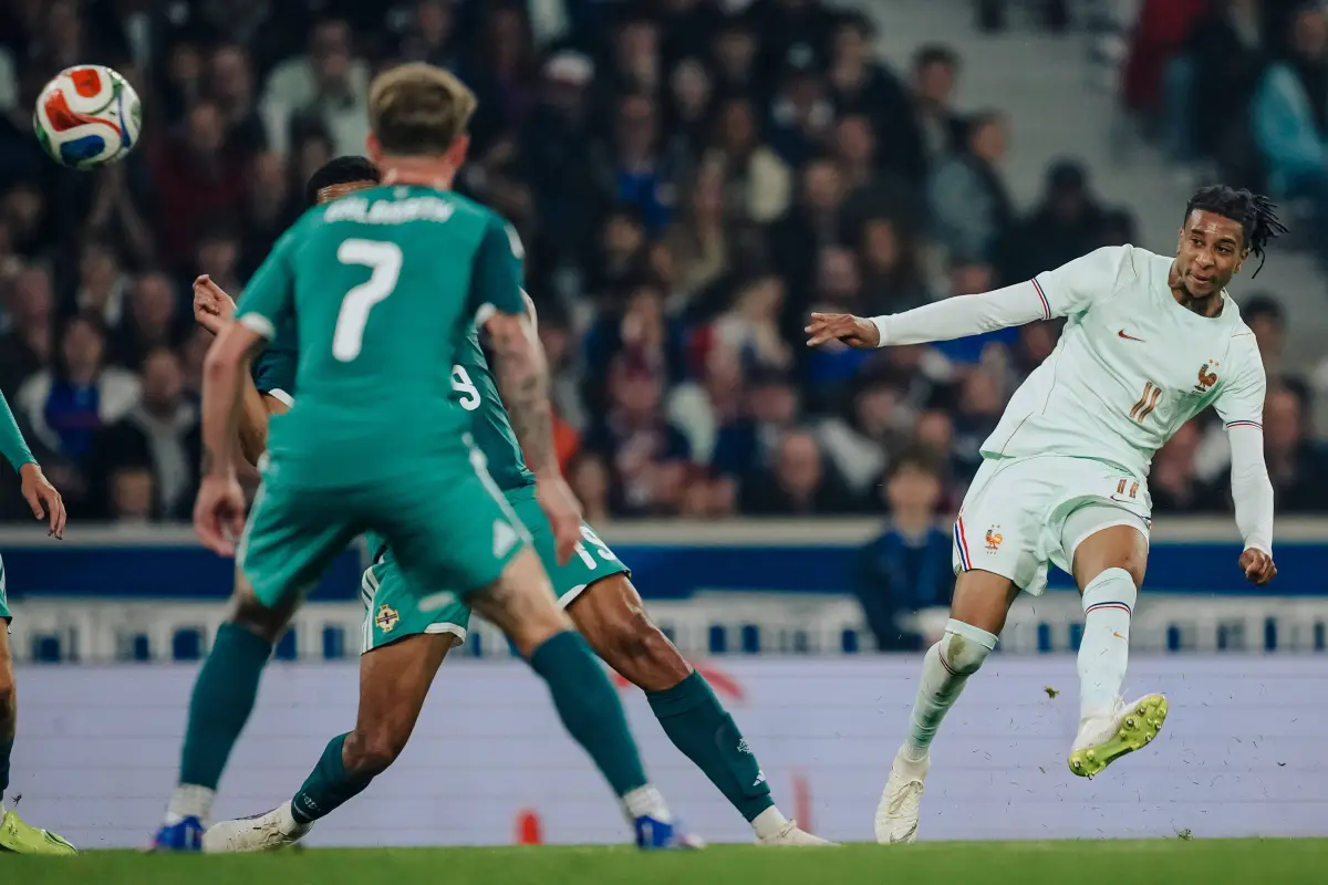 Olise llega  afilado al Mundial 2026 con un triplete marcado este lunes., X: @equipedefrance.