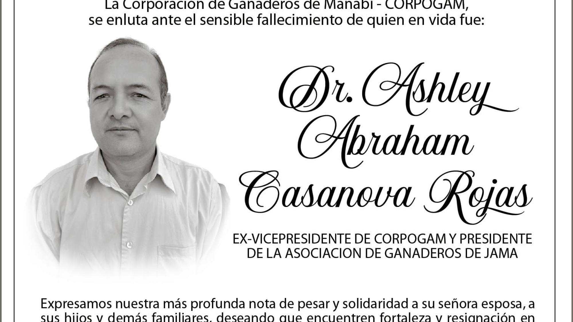 CONDOLENCIA ASHLEY ABRAHAM CASANOVA ROJAS