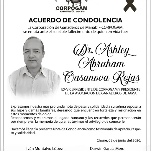 CONDOLENCIA ASHLEY ABRAHAM CASANOVA ROJAS