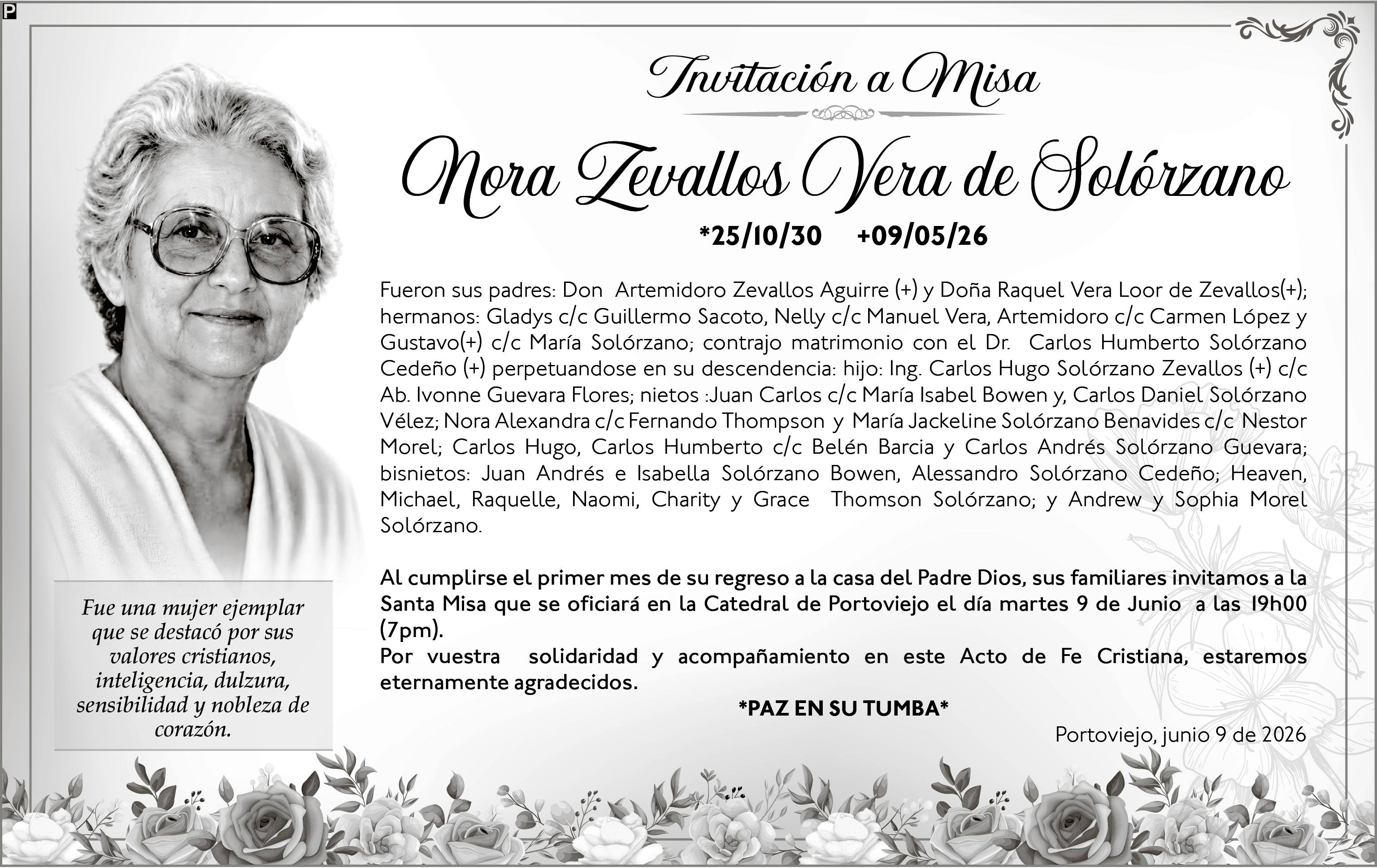 MISA NORA ZEVALLOS VERA