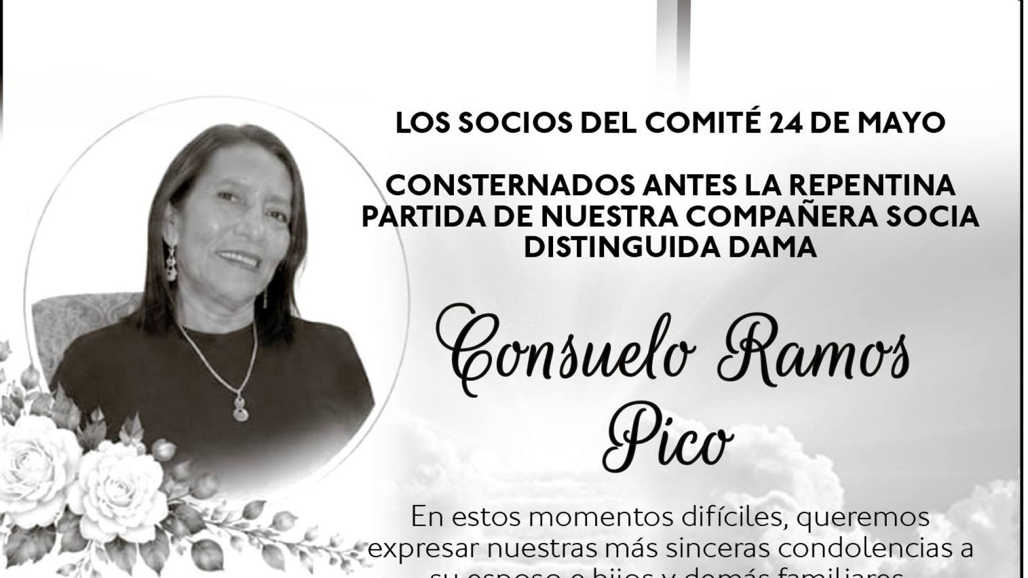CONDOLENCIA CONSUELO RAMOS PICO - COMITE 24 DE MAYO