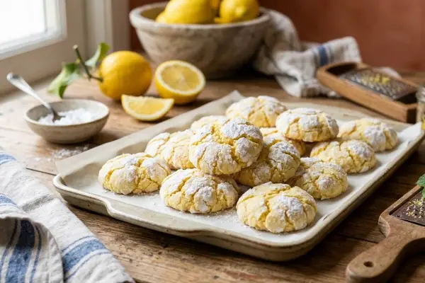 Las galletas craqueladas de limón son deliciosas y fáciles de preparar.