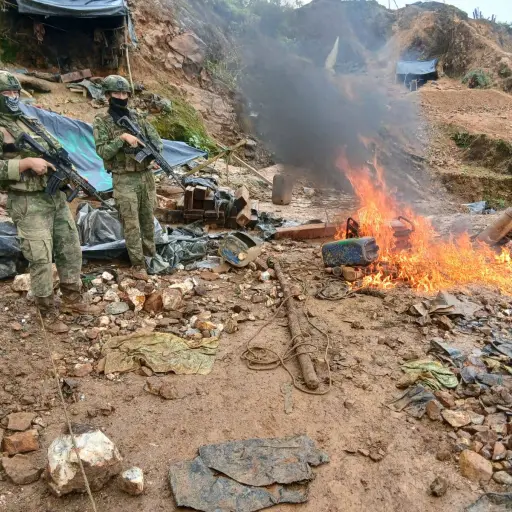 Destruyen material de minería ilegal en operación de reconocimiento en Urcuquí, Imbabura