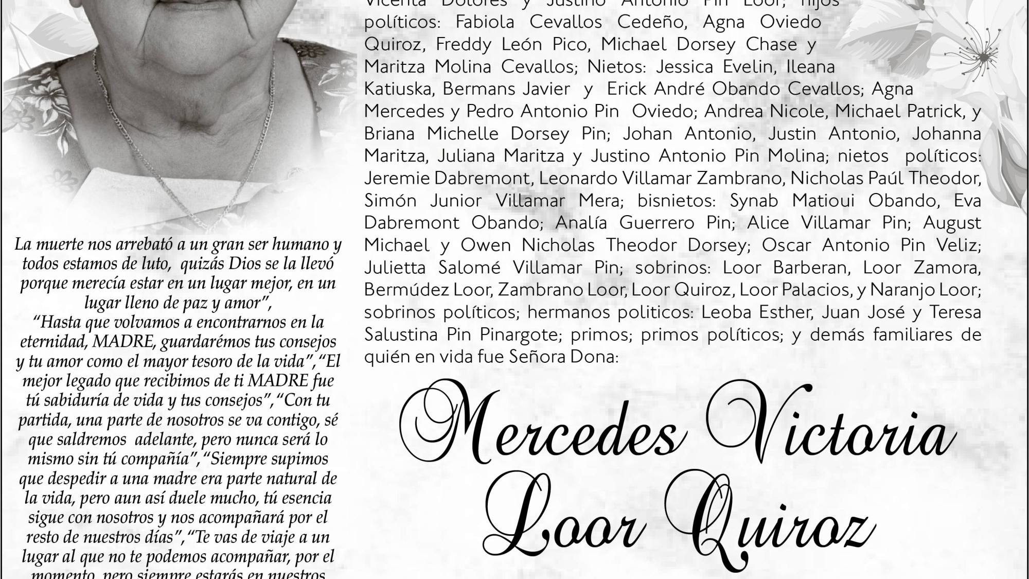 SEPELIO MERCEDES VICTORIA LOOR QUIROZ