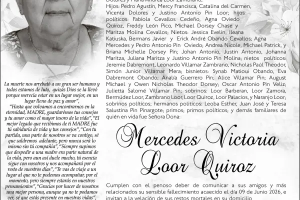 SEPELIO MERCEDES VICTORIA LOOR QUIROZ ,Medios Ediasa