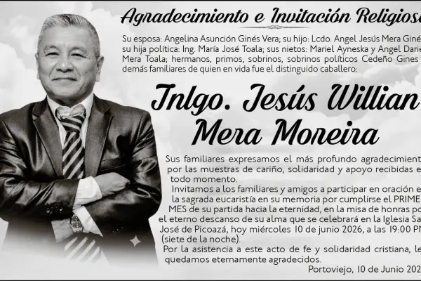 MISA Desús Willian Mera Moreira ,Medios Ediasa