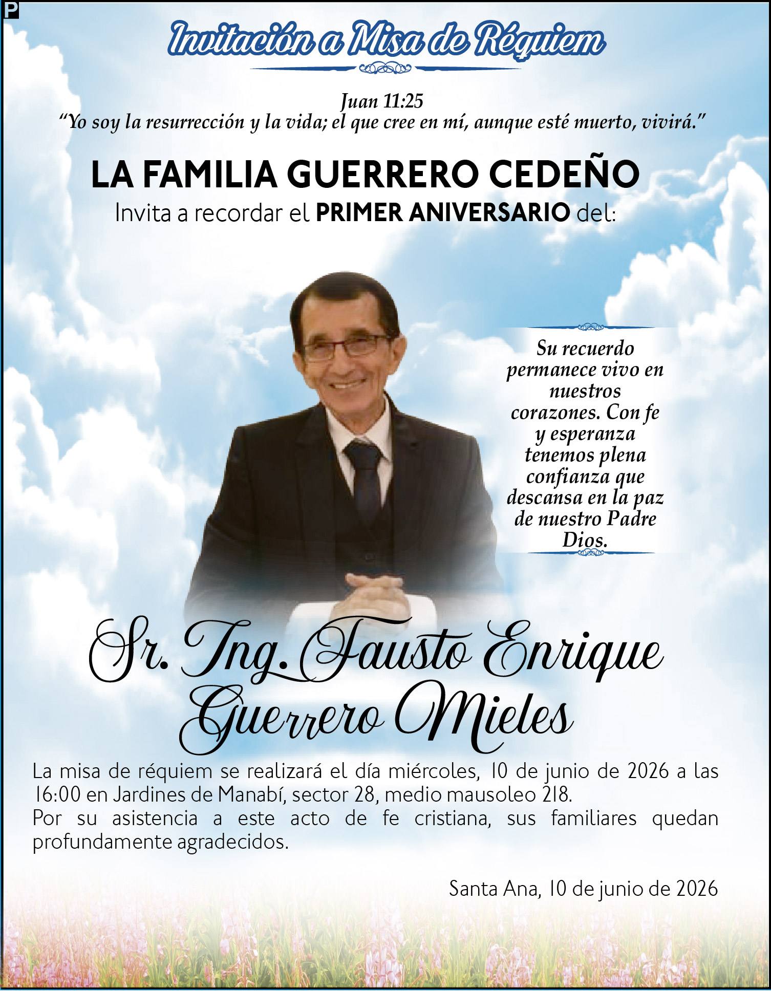 MISA FAUSTO ENRIQUE GUERRERO MIELES, Medios Ediasa