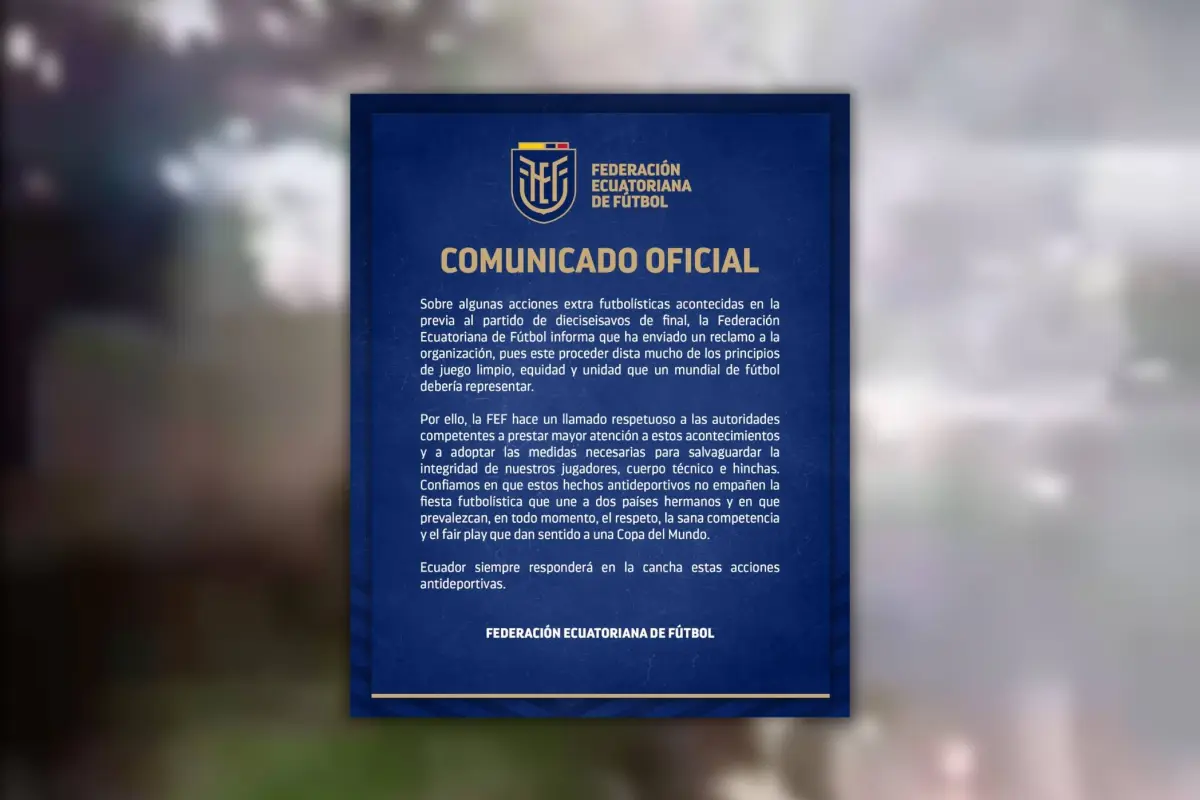 Comunicado de la FEF sobre los hechos sucedidos en la concentración de Ecuador en México., El Diario