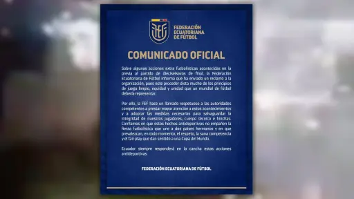 FEF presenta reclamo por actos antideportivos antes del partido de Ecuador en el Mundial
