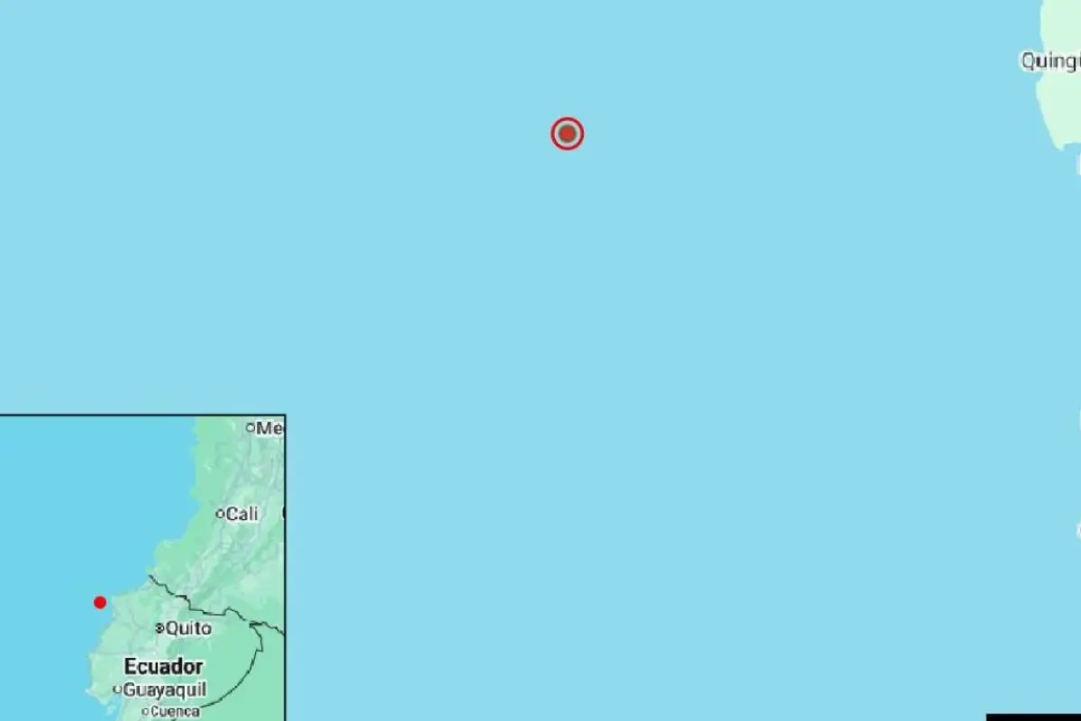 Temblor en Ecuador: el sismo fue de 3,7 grados de magnitud y se registró frente a las costas de Esmeraldas.