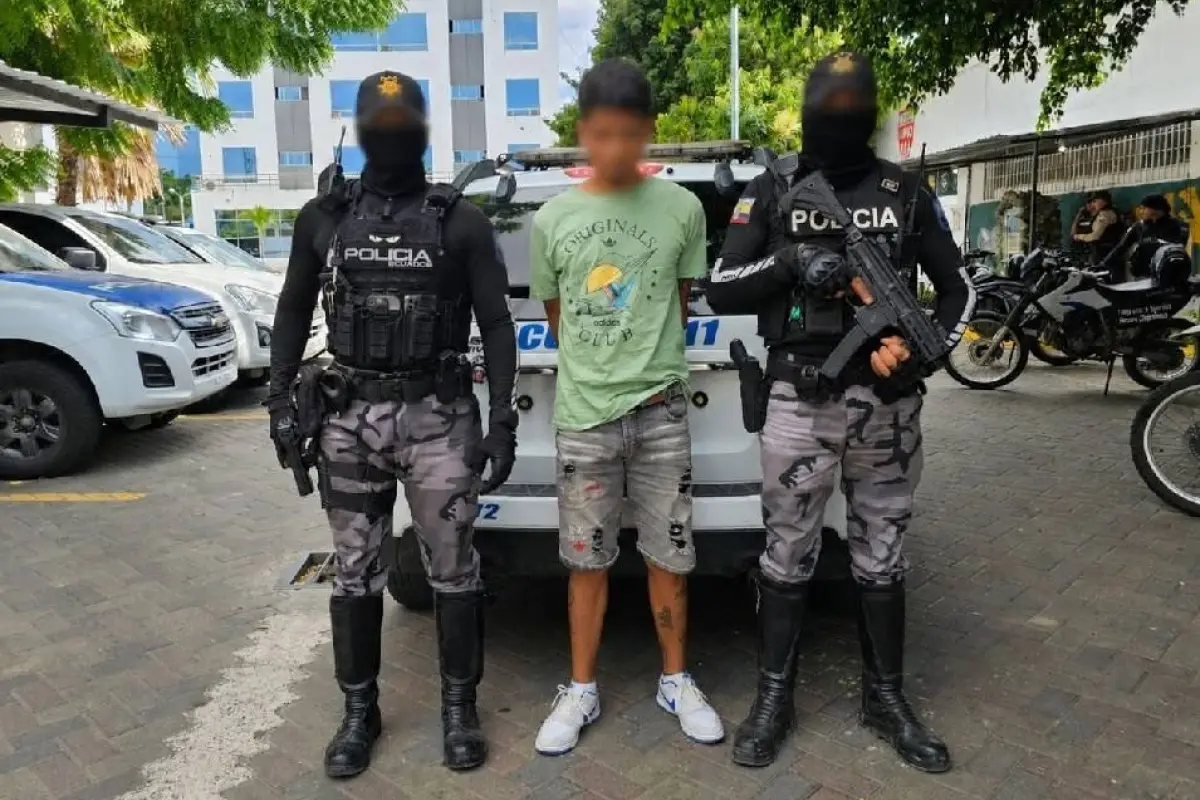 El aprehendido fue identificado como Víctor Del Piero P. M., de 26 años de edad y no registra antecedentes penales, Foto: Policía Nacional