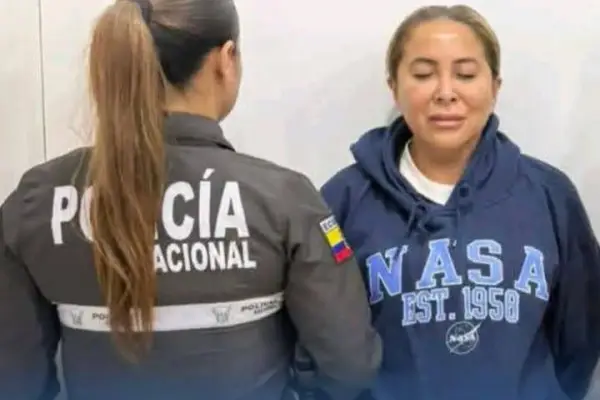 Angela Plúa, alcaldesa de Jipijapa fue detenida esta semana durante una diligencia coordinada entre Policía y Fiscalía. ,Foto: Policía Nacional