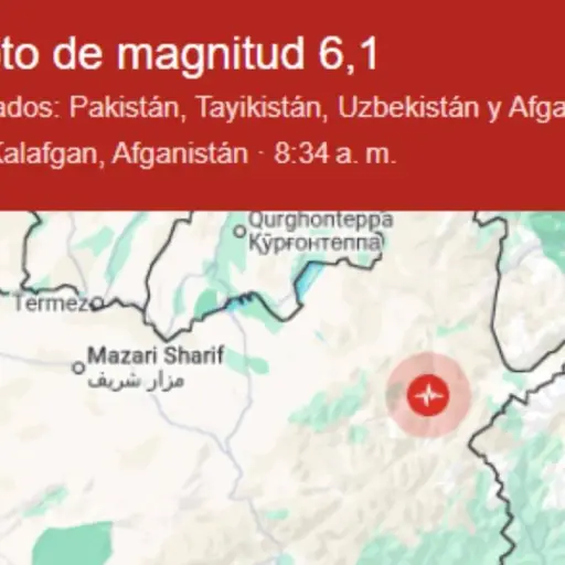 Terremoto de magnitud 6,1 sacude Afganistán y se siente en países vecinos