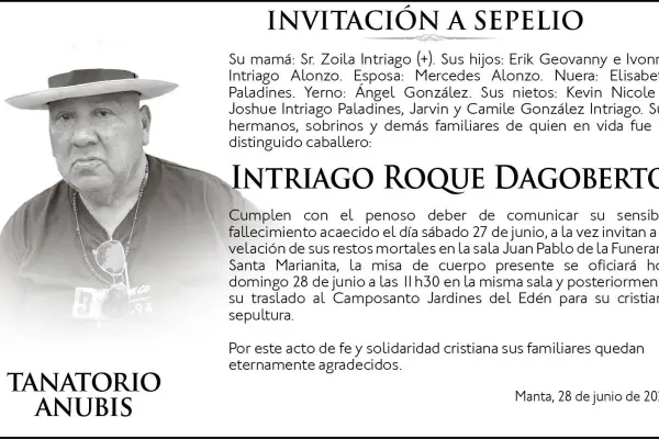 SEPELIO INTRIAGO ROQUE DAGOBERTO ,medios ediasa