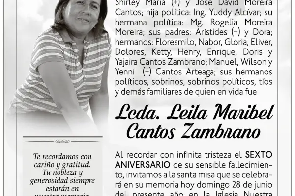MISA LCDA LEILA MARIBEL CANTOS ZAMBRANO ,medios ediasa