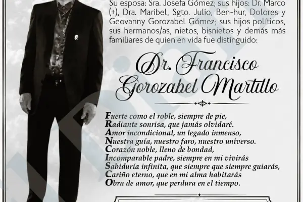 MISA DR. FRANCISCO GOROZABEL MARTILLO ,medios ediasa