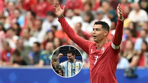 Cristiano Ronaldo corta una entrevista al ser consultado por los registros históricos de Lionel Messi