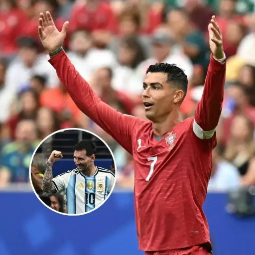 Cristiano Ronaldo corta una entrevista al ser consultado por los registros históricos de Lionel Messi
