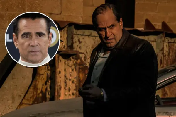 El actor Colin Farrell caracterizado como 'El Pingüino'. 
