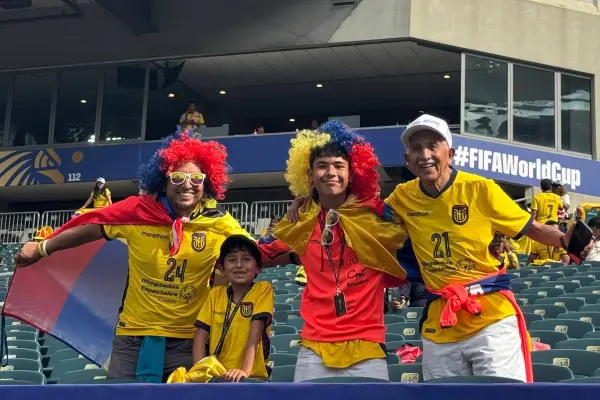Varios de los hinchas que han respaldo a Ecuador desde las gradas en el Mundial