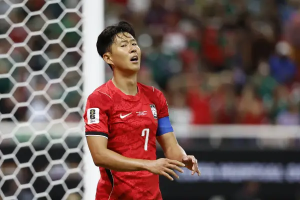Son Heung-min, la carta de gol surcoreana espera hacer su debut goleador ante los sudafricanos. ,Foto por ULISES RUIZ / AFP