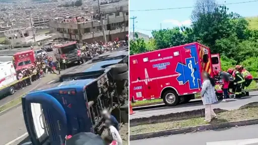 Volcamiento de un bus urbano cobra la vida de un niño, en Quito 