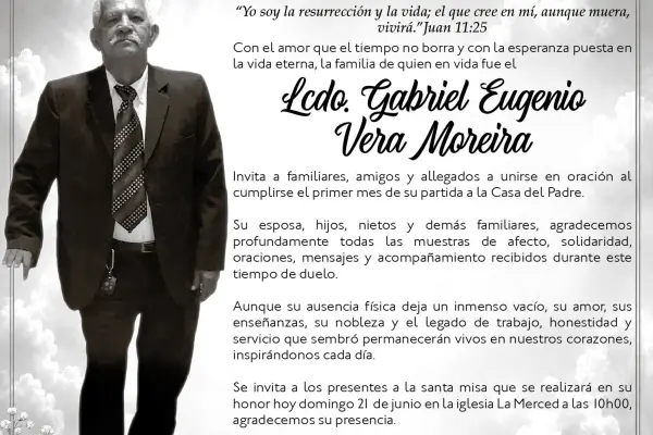 MISA LCDO GABRIEL EUGENIO VERA MOREIRA ,Medios Ediasa
