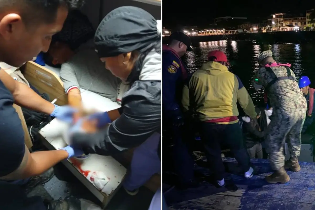 El pescador recibió  atención en alta mar y luego fue trasladado a una casa de salud. 