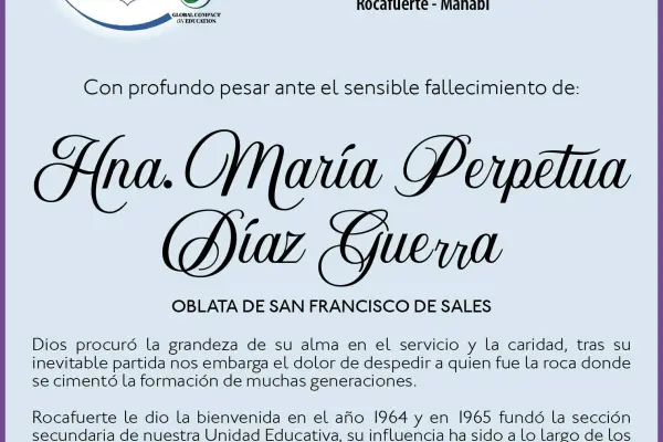 CONDOLENCIA MARIA PERPETUA DIAZ GUERRA