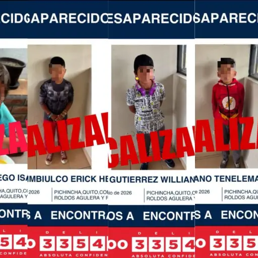 Hallan a cinco de los ocho niños desaparecidos en Conocoto y crece la urgencia por encontrar al resto