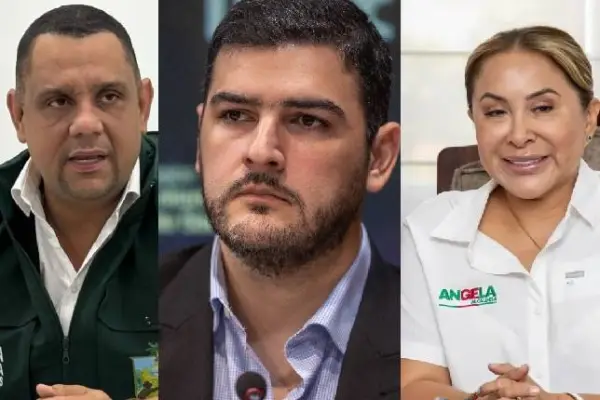 Vicko Villacís (izq), Aquiles Alvarez y Angela Plúa, son tres alcaldes ecuatorianos que están presos. ,Foto: El Diario