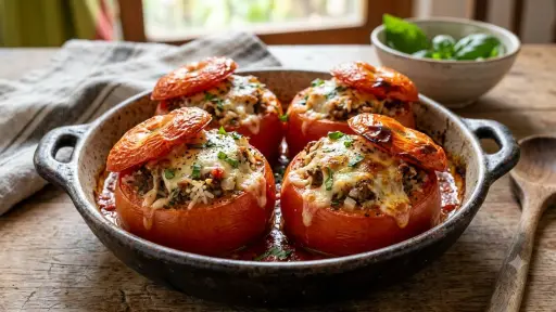 Tomates rellenos al horno: Una opción nutritiva, económica y fácil de cocinar en casa