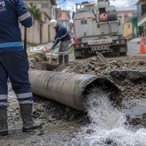 Corte de agua afecta a 23 sectores del sur de Quito por rotura de tubería matriz