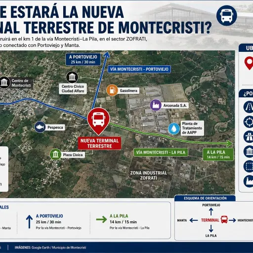 Frente al ingreso a Los Bajos se levantará la terminal terrestre de Montecristi