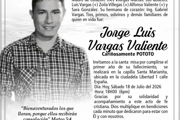 MISA  JORGE LUIS VARGAS VALIENTE ,Medios Ediasa