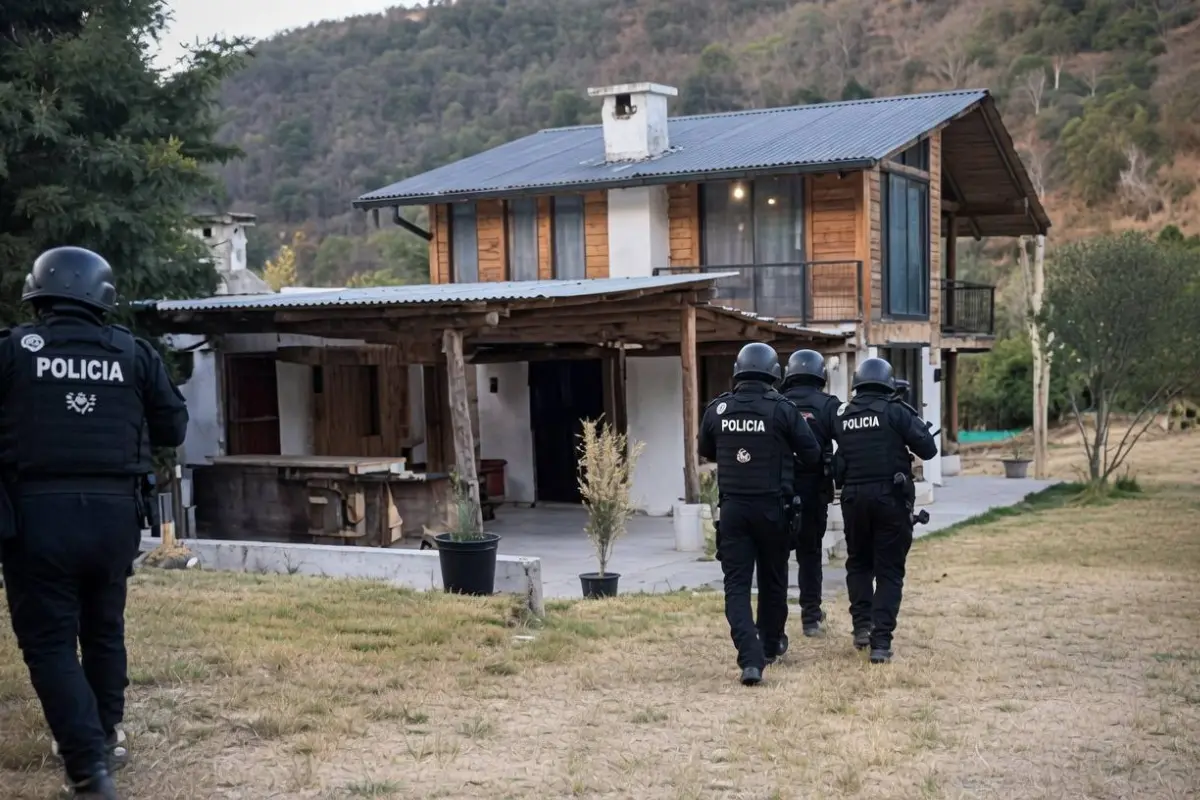 Agentes de Policía llegaron hasta una exclusiva vivienda en el sector de Tumbaco, norte de Quito., Foto: X Policía Nacional