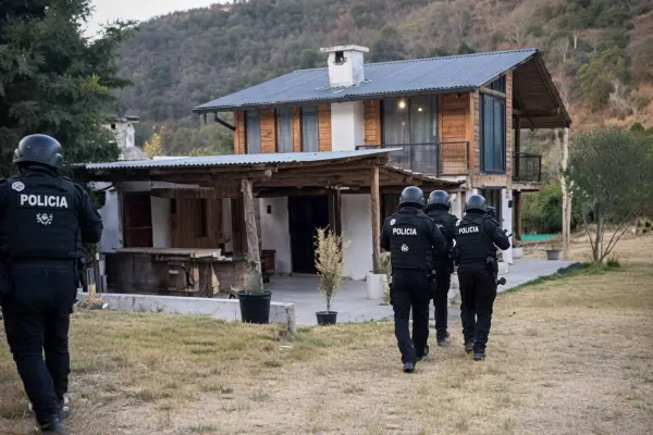 Agentes de Policía llegaron hasta una exclusiva vivienda en el sector de Tumbaco, norte de Quito. ,Foto: X Policía Nacional