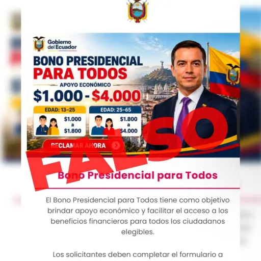 Autoridades advierten nueva estafa digital con bonos de USD 4.000