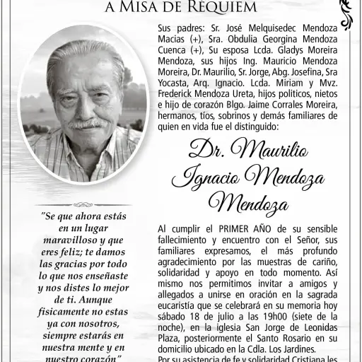 Misa Dr. Maurilio Ignacio Mendoza Mendoza
