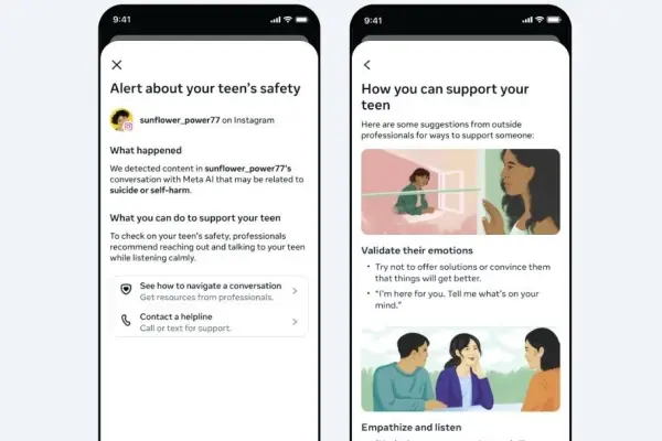 Meta AI alertas padres adolescentes