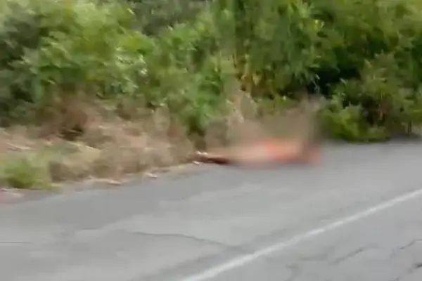Los cuuerpos fueron hallados semidesnudos a un costado de la carretera. ,Cortesía