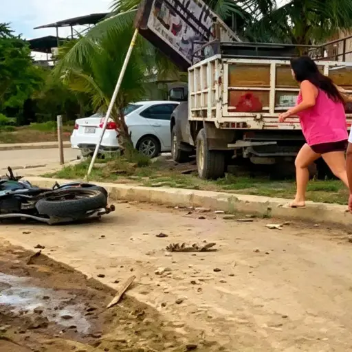 Accidente de motocicleta deja dos heridos en Chone 