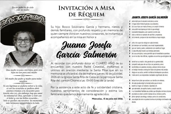 MISA JUANA JOSEFA GARCIA SALMERON ,Medios Ediasa